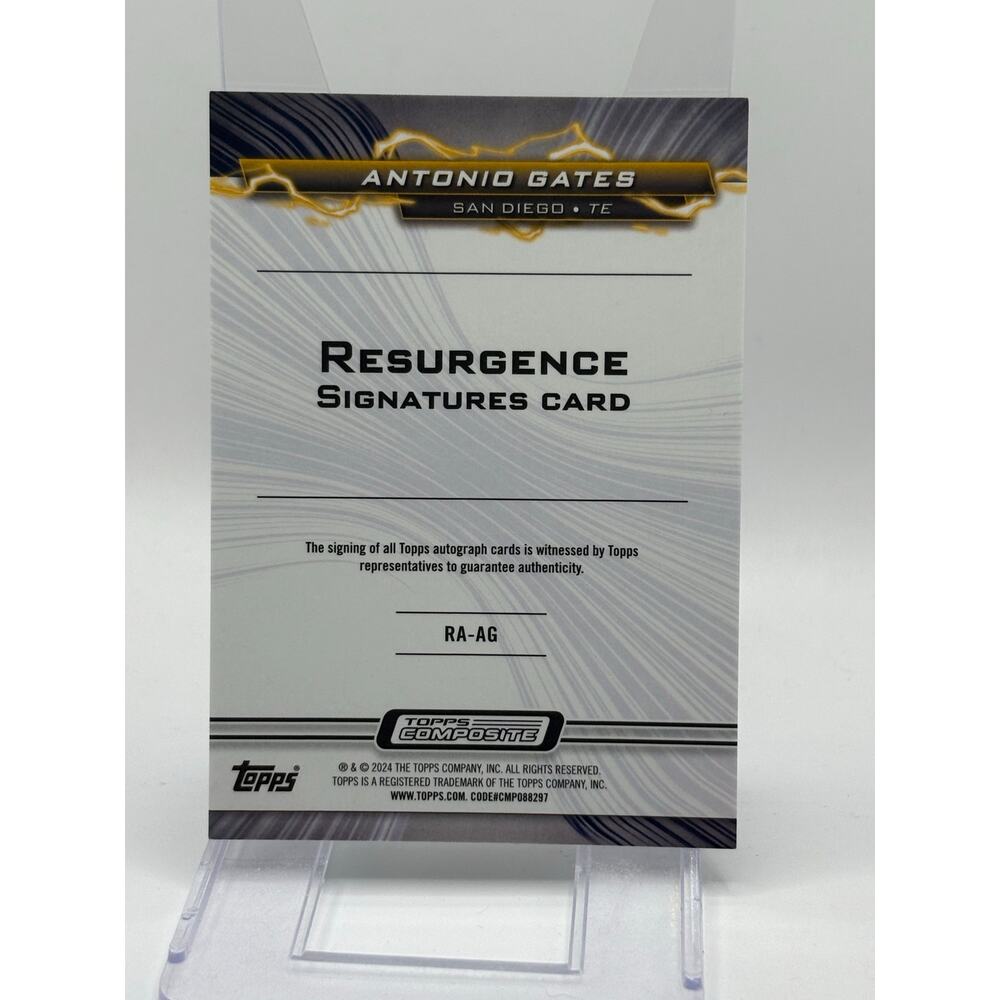 2023 Topps Resurgence Antonio Gates Green Surge Refractor Auto 55/149 Chargers - Picture 2 of 2